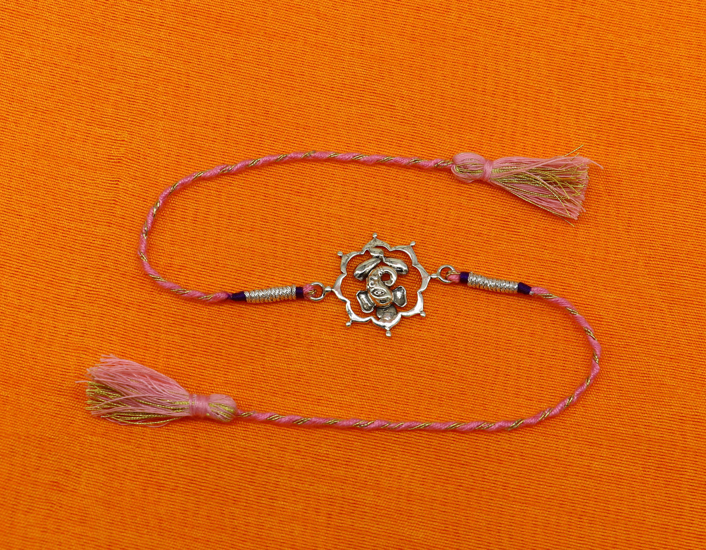 925 sterling silver handmade Ganesha design Rakhi Bracelet, amazing stylish gift for Rakshabandhan rk58 - TRIBAL ORNAMENTS