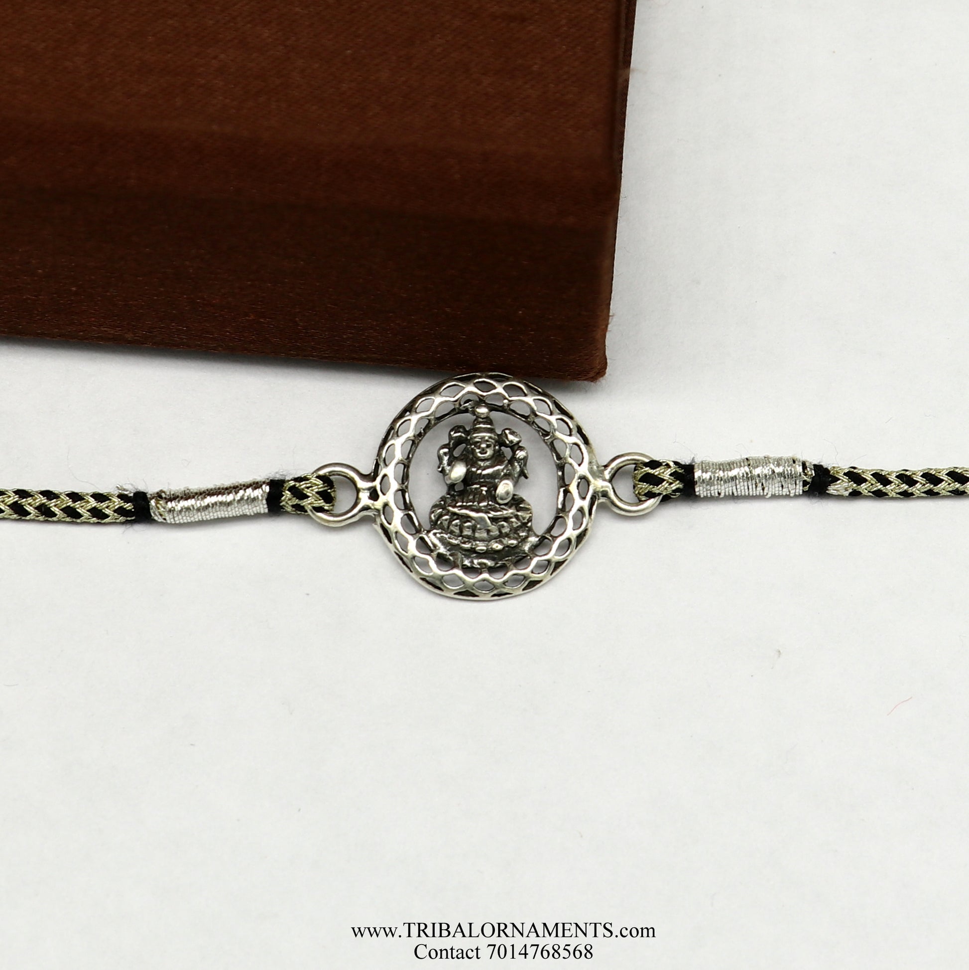 925 sterling silver handmade God design Rakhi Bracelet, amazing stylish gift for Rakshabandhan rk73 - TRIBAL ORNAMENTS