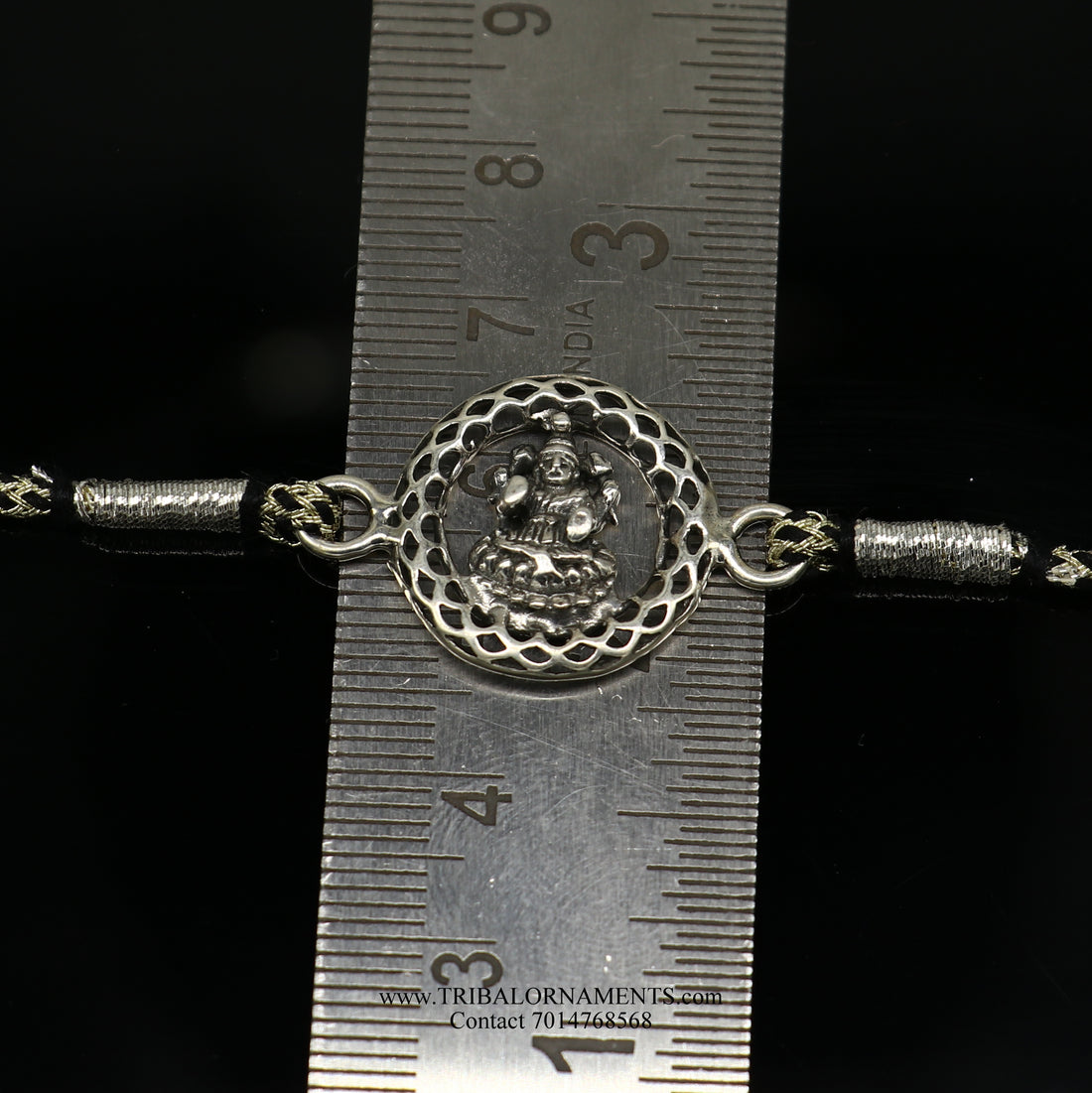 925 sterling silver handmade God design Rakhi Bracelet, amazing stylish gift for Rakshabandhan rk73 - TRIBAL ORNAMENTS