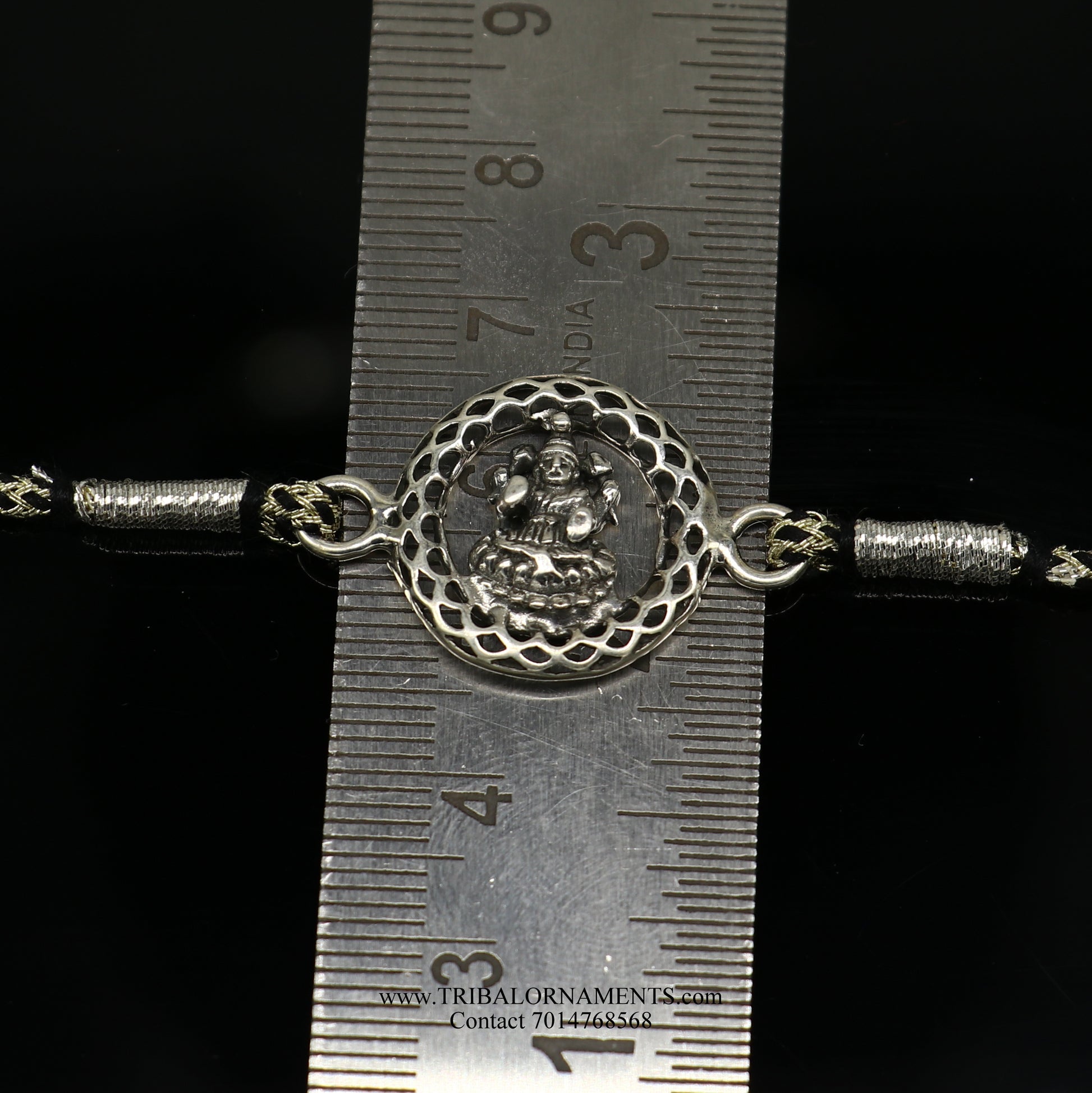 925 sterling silver handmade God design Rakhi Bracelet, amazing stylish gift for Rakshabandhan rk73 - TRIBAL ORNAMENTS