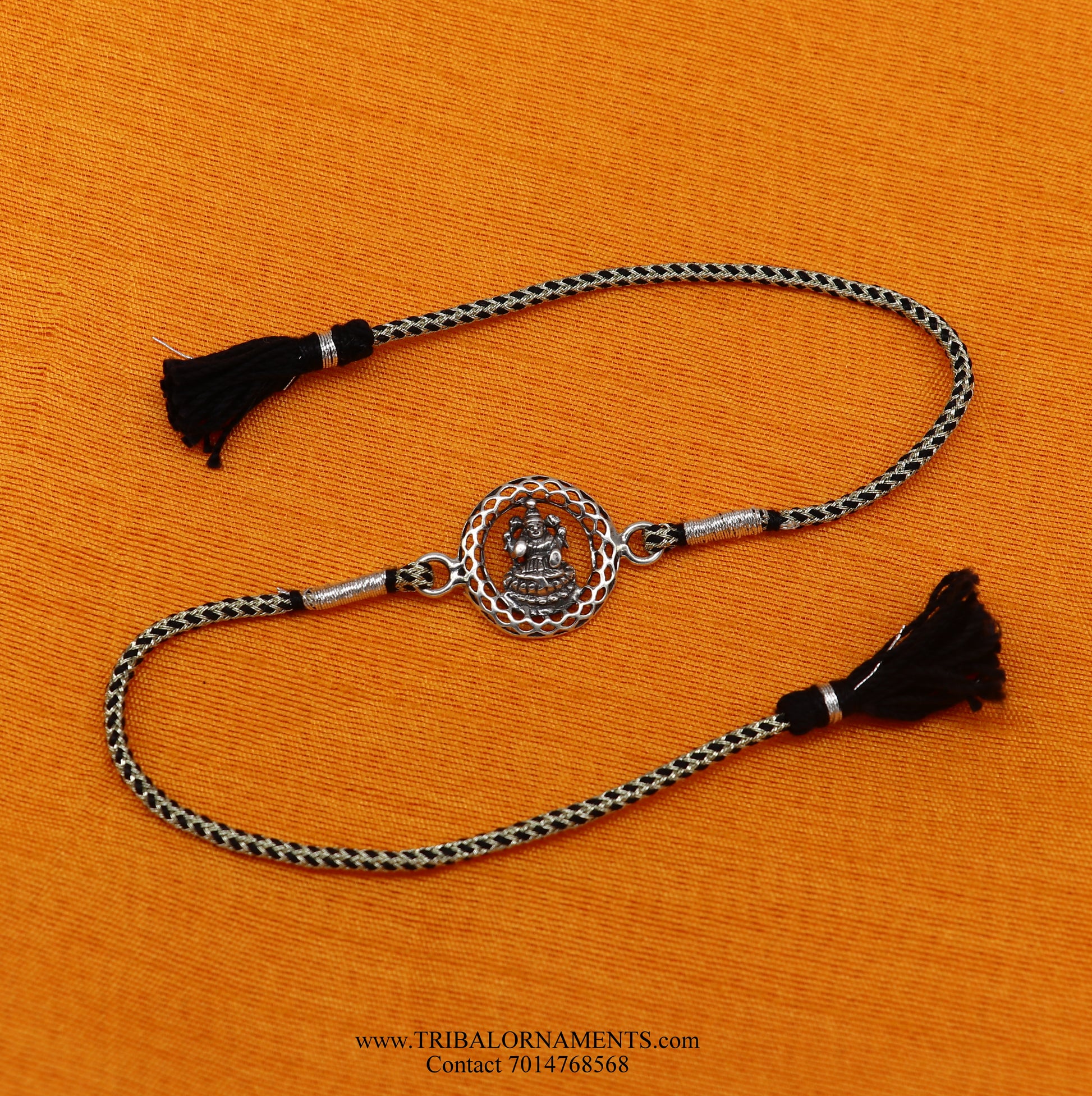 925 sterling silver handmade God design Rakhi Bracelet, amazing stylish gift for Rakshabandhan rk73 - TRIBAL ORNAMENTS