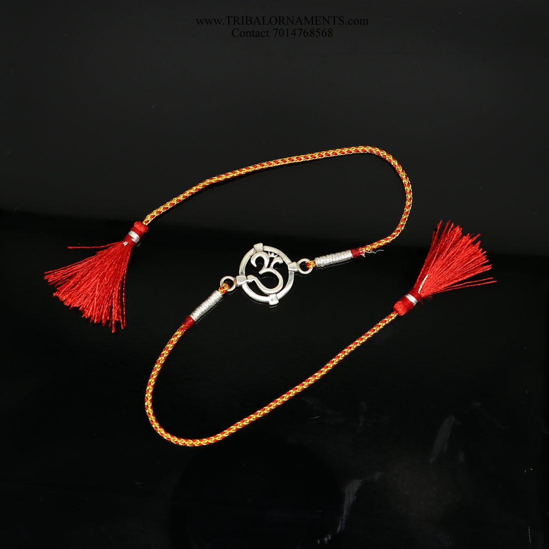 925 sterling silver handmade AUM design Rakhi Bracelet, amazing stylish gift for Rakshabandhan rk74 - TRIBAL ORNAMENTS