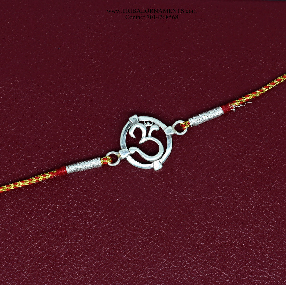 925 sterling silver handmade AUM design Rakhi Bracelet, amazing stylish gift for Rakshabandhan rk74 - TRIBAL ORNAMENTS