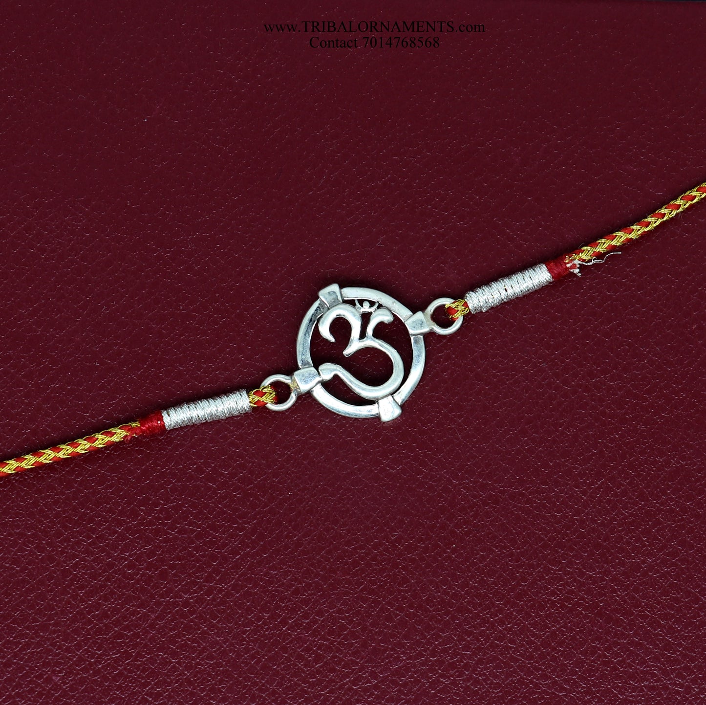 925 sterling silver handmade AUM design Rakhi Bracelet, amazing stylish gift for Rakshabandhan rk74 - TRIBAL ORNAMENTS