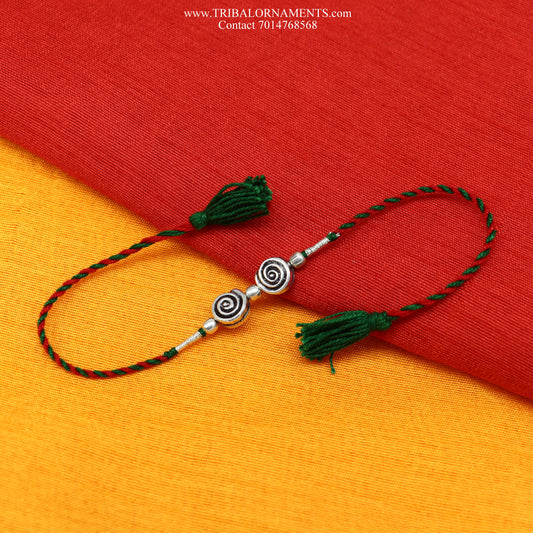 925 sterling silver handmade fresh design Rakhi Bracelet, amazing stylish gift for Rakshabandhan rk77 - TRIBAL ORNAMENTS