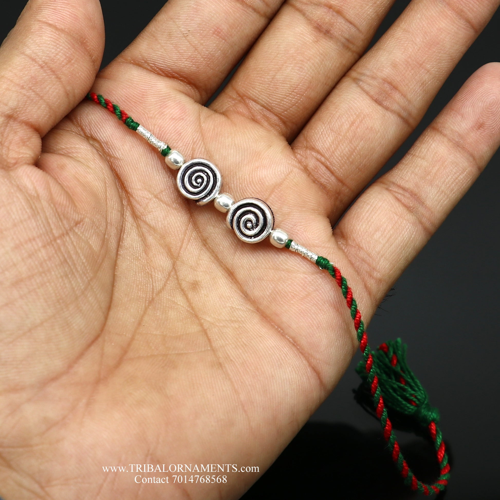 925 sterling silver handmade fresh design Rakhi Bracelet, amazing stylish gift for Rakshabandhan rk77 - TRIBAL ORNAMENTS