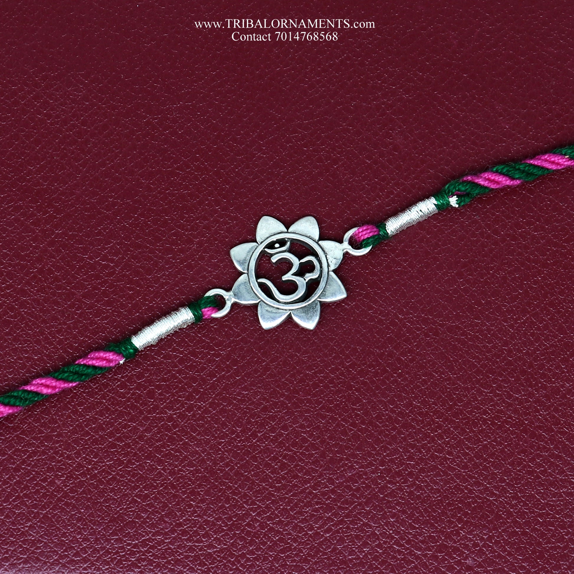 925 sterling silver handmade AUM design Rakhi Bracelet, amazing stylish gift for Rakshabandhan rk79 - TRIBAL ORNAMENTS