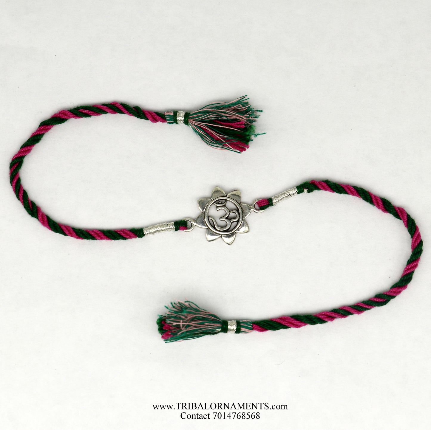 925 sterling silver handmade AUM design Rakhi Bracelet, amazing stylish gift for Rakshabandhan rk79 - TRIBAL ORNAMENTS