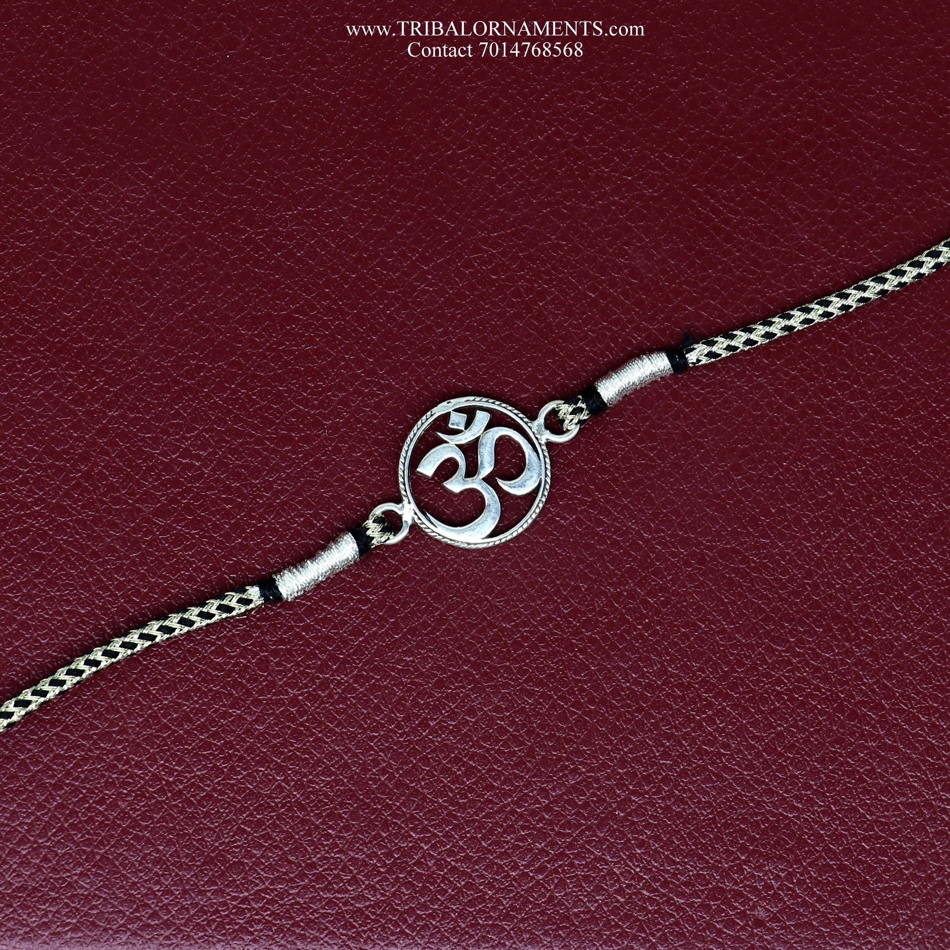 925 sterling silver handmade AUM design Rakhi Bracelet, amazing stylish gift for Rakshabandhan rk80 - TRIBAL ORNAMENTS