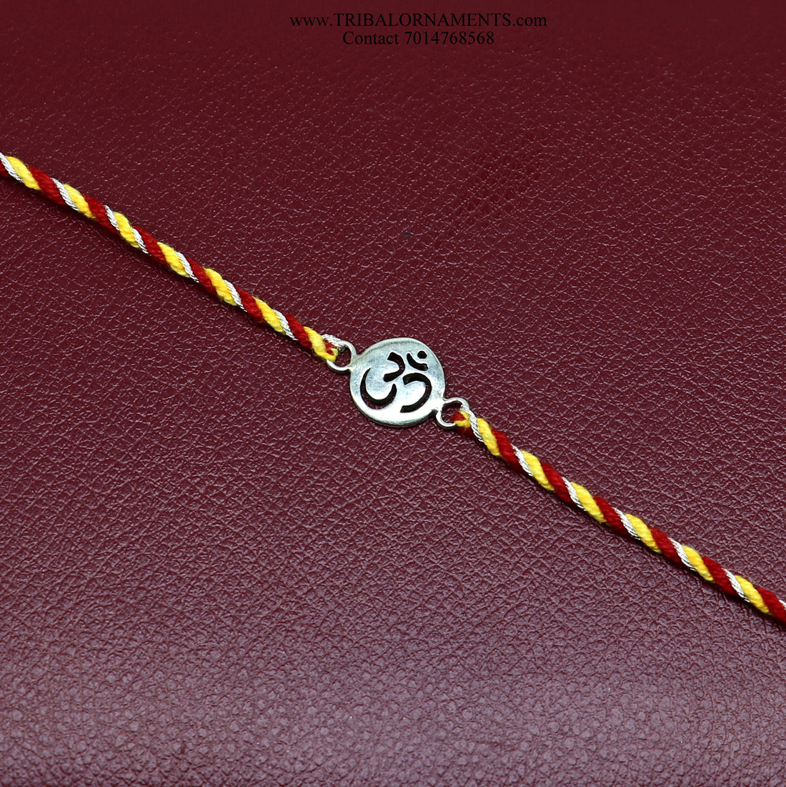 925 sterling silver handmade AUM design Rakhi Bracelet, amazing stylish gift for Rakshabandhan rk85 - TRIBAL ORNAMENTS