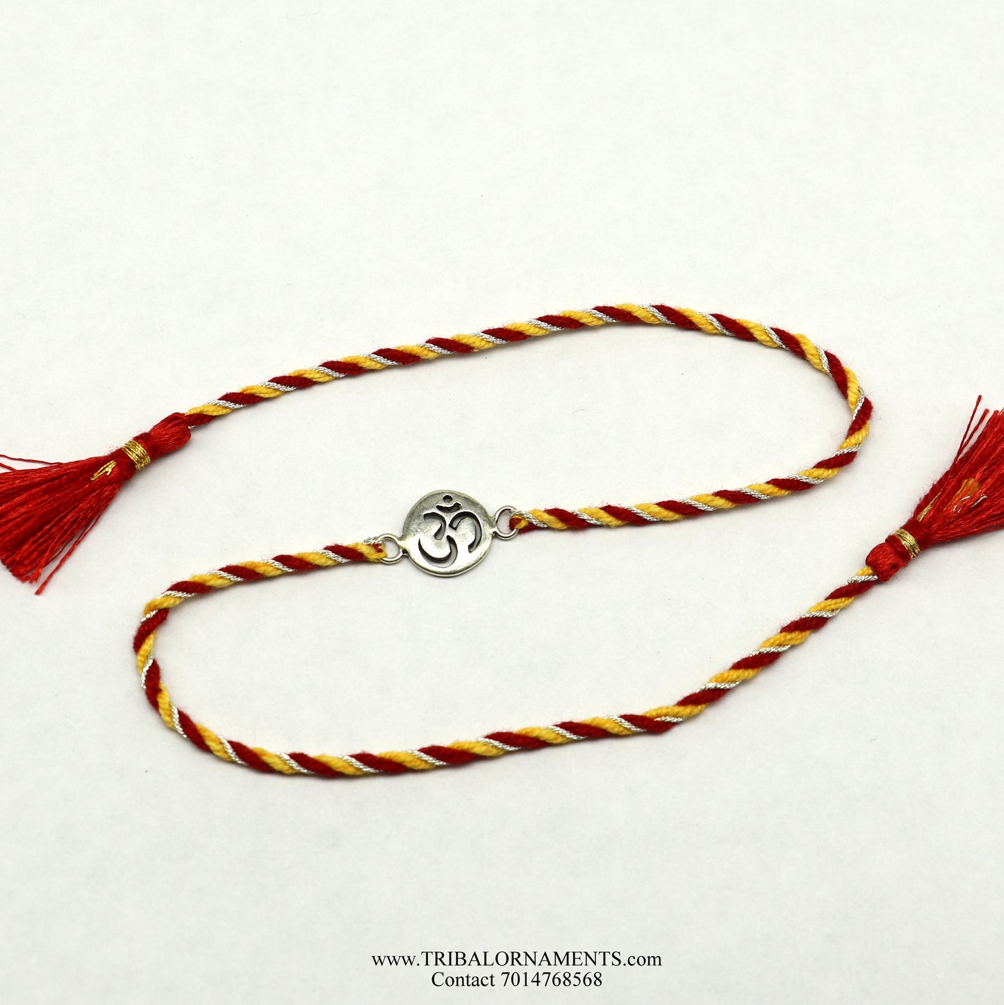 925 sterling silver handmade AUM design Rakhi Bracelet, amazing stylish gift for Rakshabandhan rk85 - TRIBAL ORNAMENTS