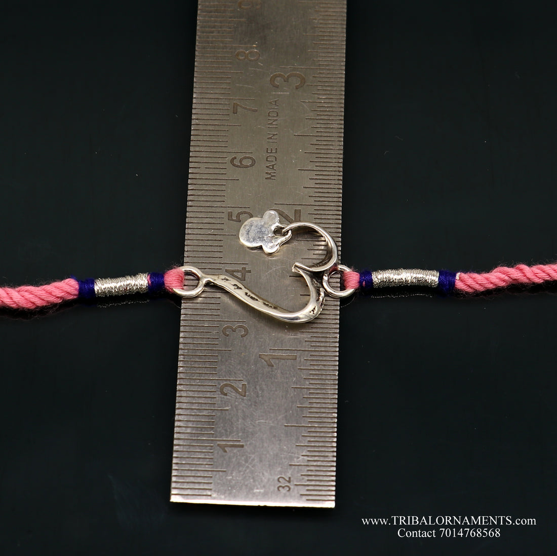 925 sterling silver handmade AUM design Rakhi Bracelet, amazing stylish gift for Rakshabandhan rk89 - TRIBAL ORNAMENTS