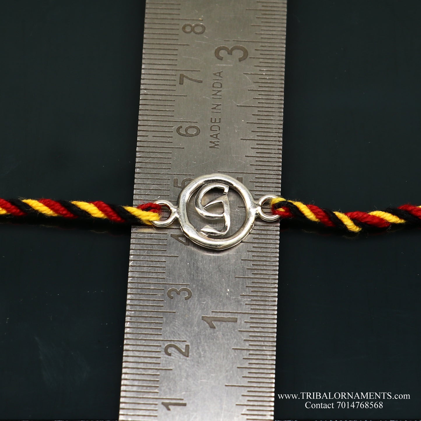 925 sterling silver handmade G letter design Rakhi Bracelet, amazing stylish gift for Rakshabandhan rk90 - TRIBAL ORNAMENTS