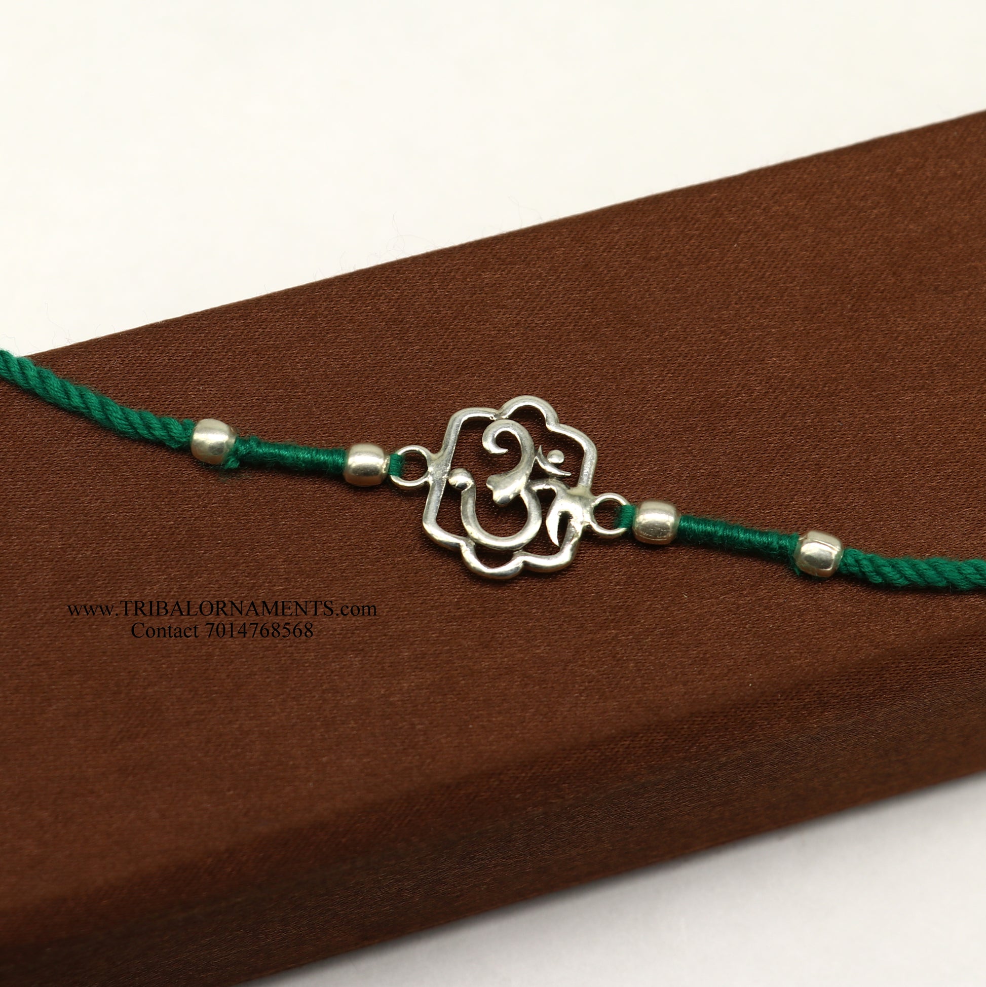 925 sterling silver handmade AUM design Rakhi Bracelet, amazing stylish gift for Rakshabandhan rk92 - TRIBAL ORNAMENTS