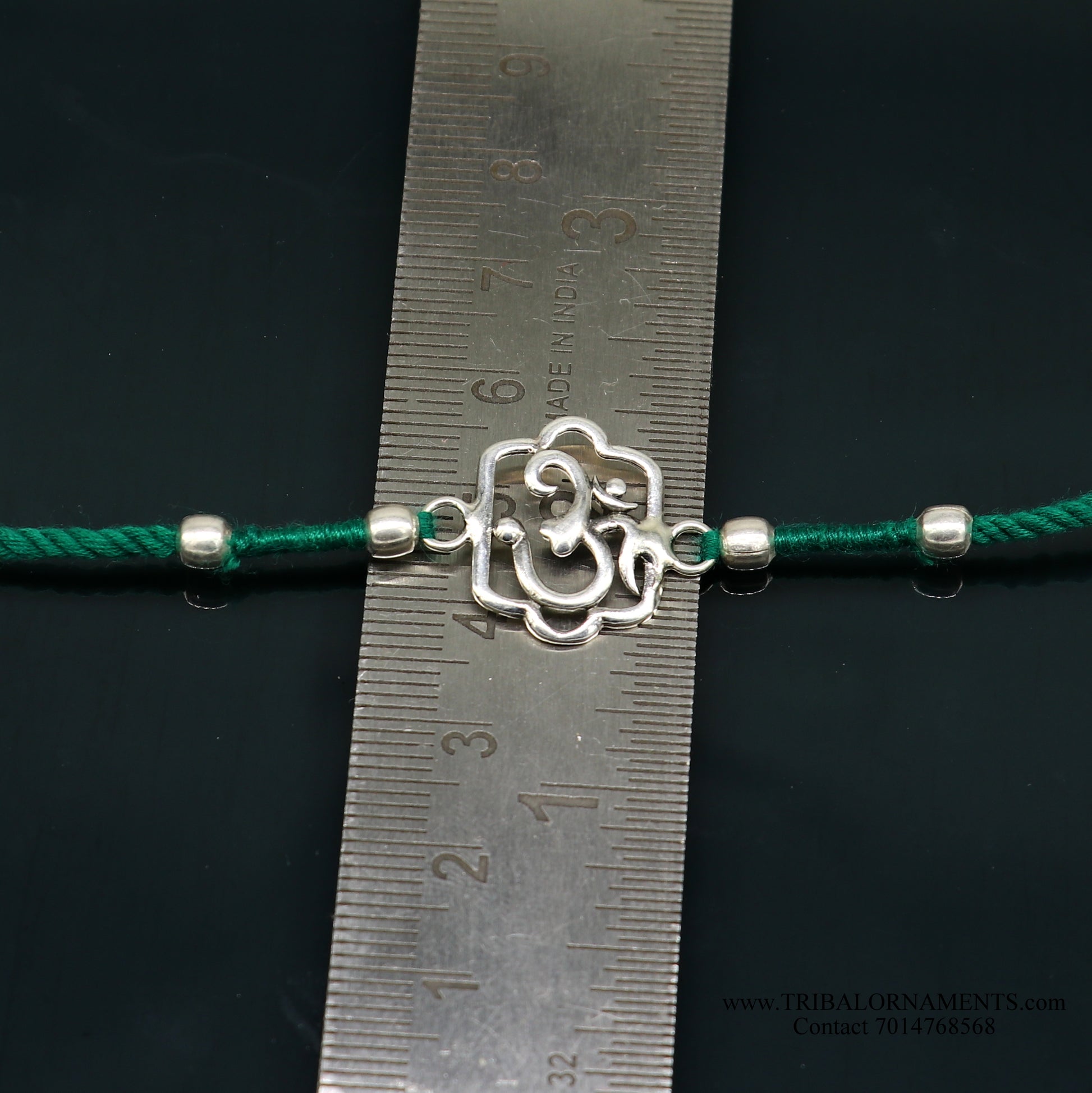 925 sterling silver handmade AUM design Rakhi Bracelet, amazing stylish gift for Rakshabandhan rk92 - TRIBAL ORNAMENTS