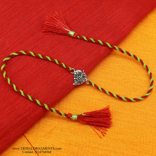 925 sterling silver handmade Ganesha design Rakhi Bracelet, amazing stylish gift for Rakshabandhan rk95 - TRIBAL ORNAMENTS