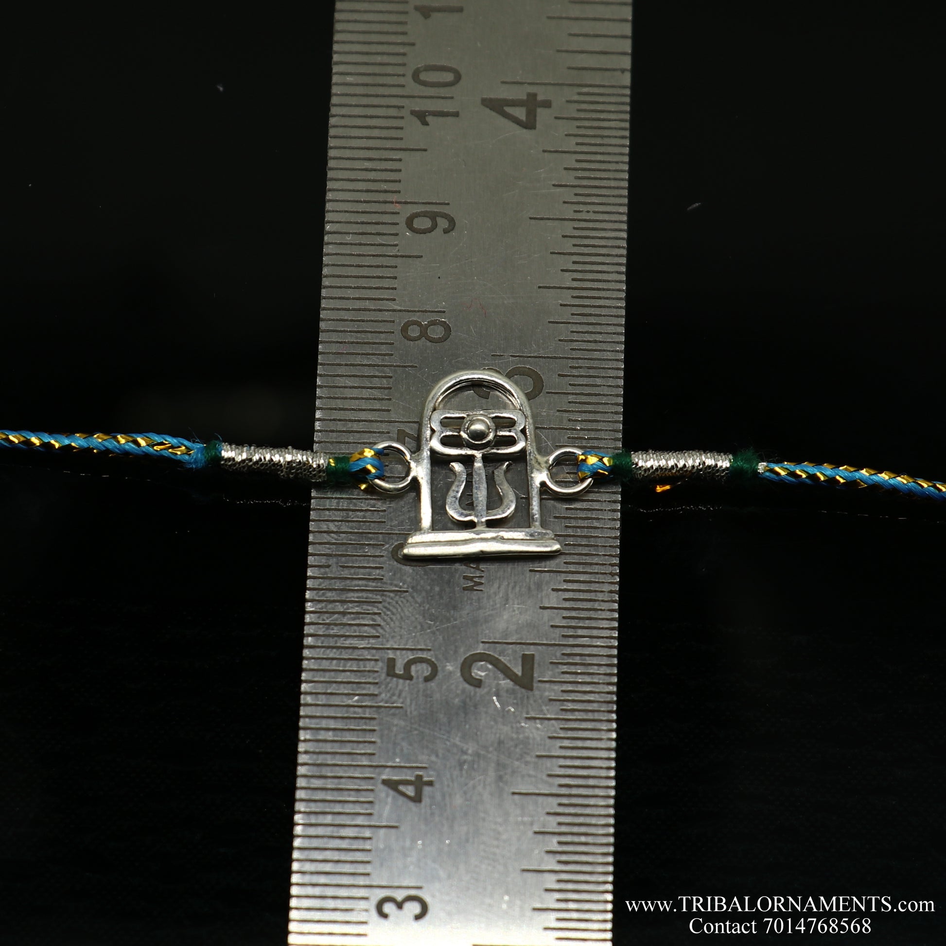 925 sterling silver handmade beautiful shivling/trishul design Rakhi Bracelet, amazing stylish gift for Rakshabandhan rk101 - TRIBAL ORNAMENTS