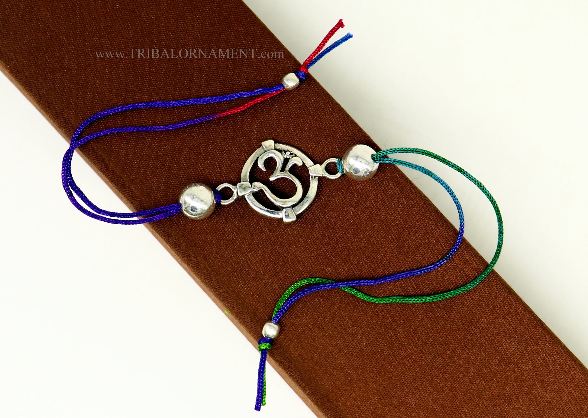 925 sterling silver handmade beautiful AUM design Rakhi Bracelet, amazing stylish gift for Rakshabandhan rk123 - TRIBAL ORNAMENTS