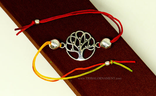 925 sterling silver handmade beautiful TREE design Rakhi Bracelet, amazing stylish gift for Rakshabandhan rk124 - TRIBAL ORNAMENTS