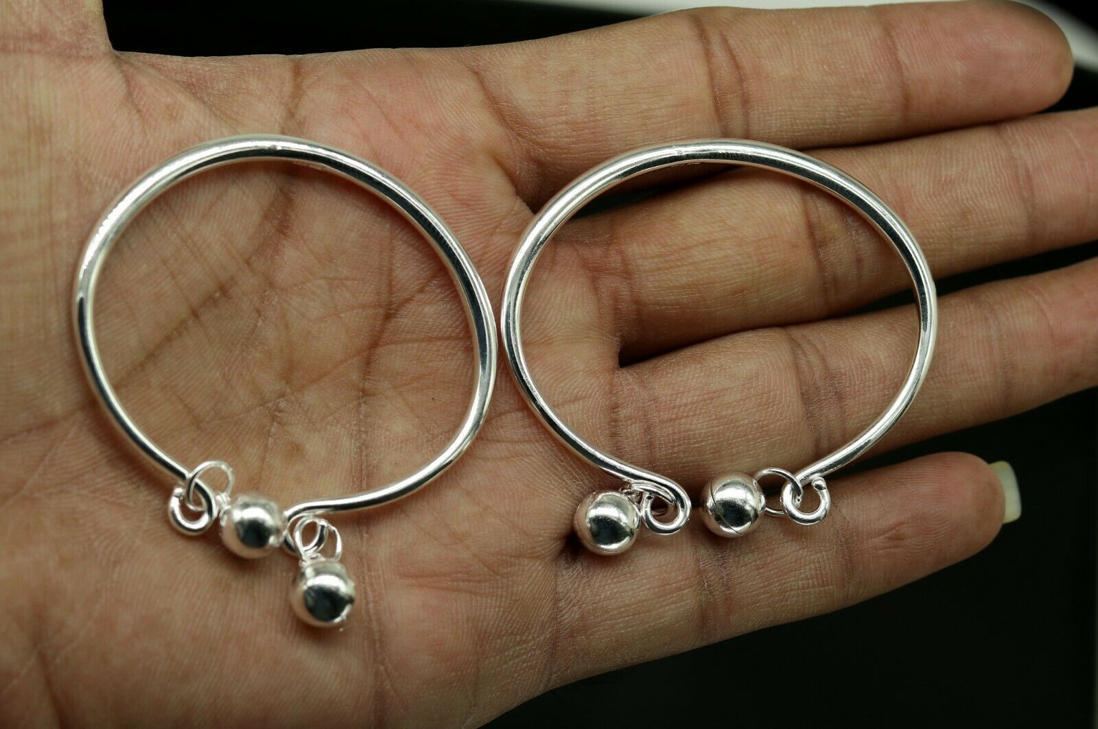 925 sterling silver adjustable charm bangle bracelet kada unisex kids baby bbk22 - TRIBAL ORNAMENTS