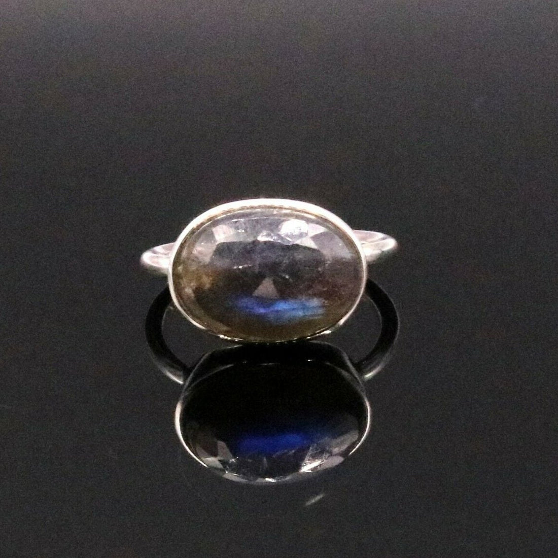 EXCELLENT BLUE FIRE LABRADORITE STONE 925 SOLID SILVER RING UNISEX BAND sr152 - TRIBAL ORNAMENTS