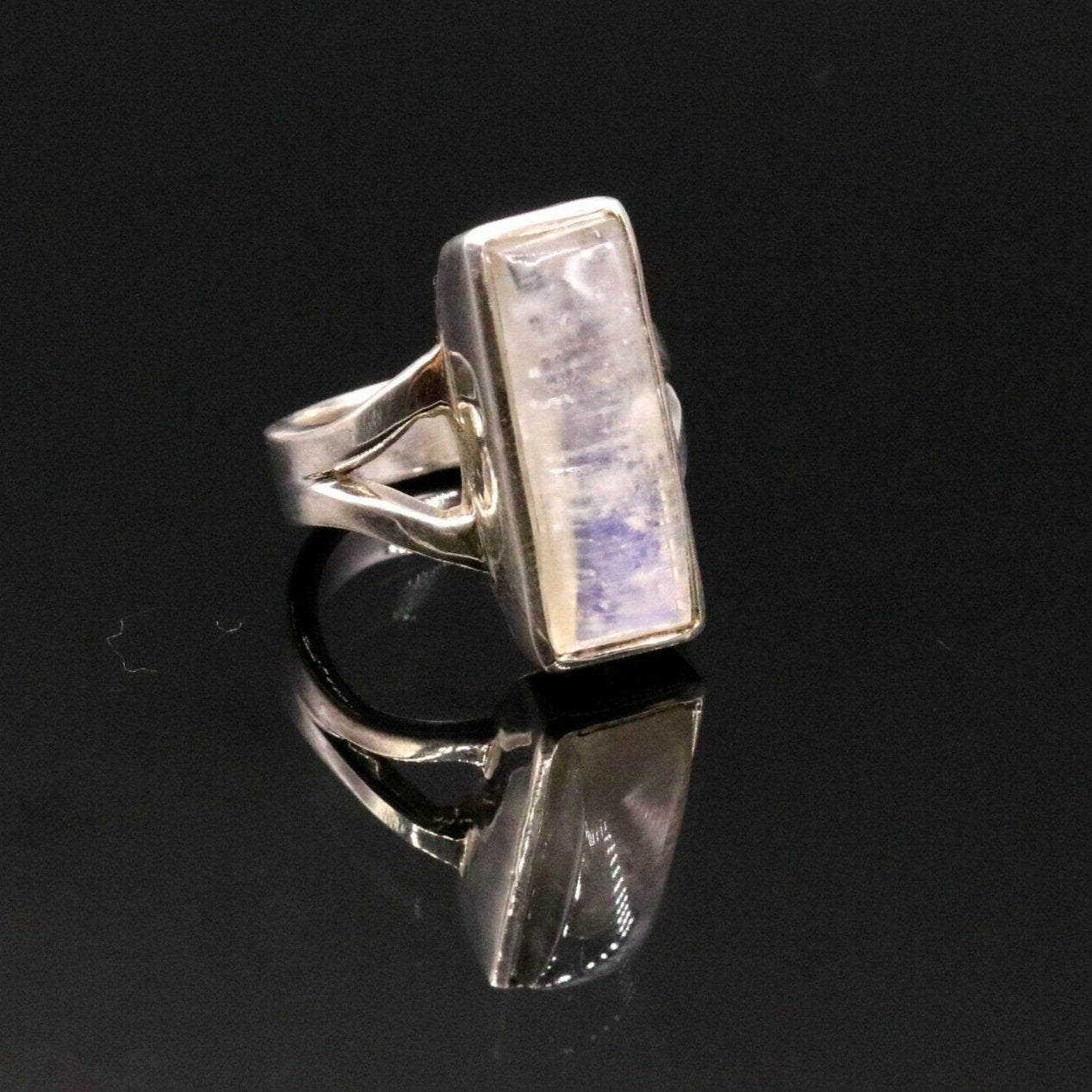 GORGEOUS RAINBOWS MOONSTONE 925 SOLID SILVER RING BAND UNISEX GIFTING sr146 - TRIBAL ORNAMENTS