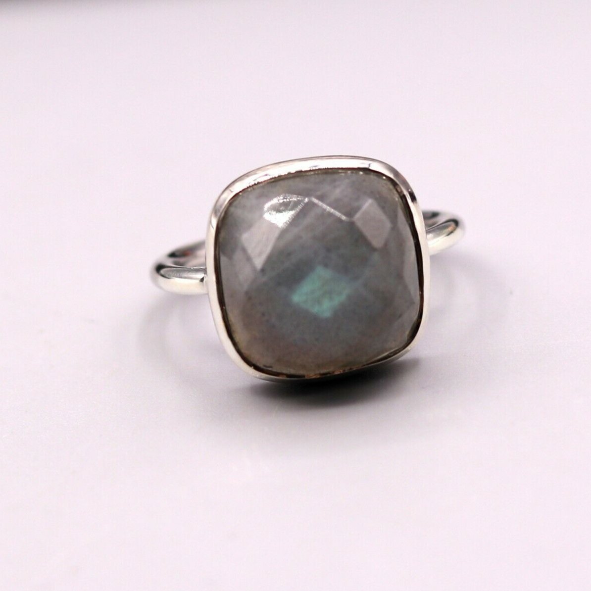 BLUE FIRE LABRADORITE STONE SOLID SILVER 925 RING BAND WEDDING ANNIVERSARY sr120 - TRIBAL ORNAMENTS