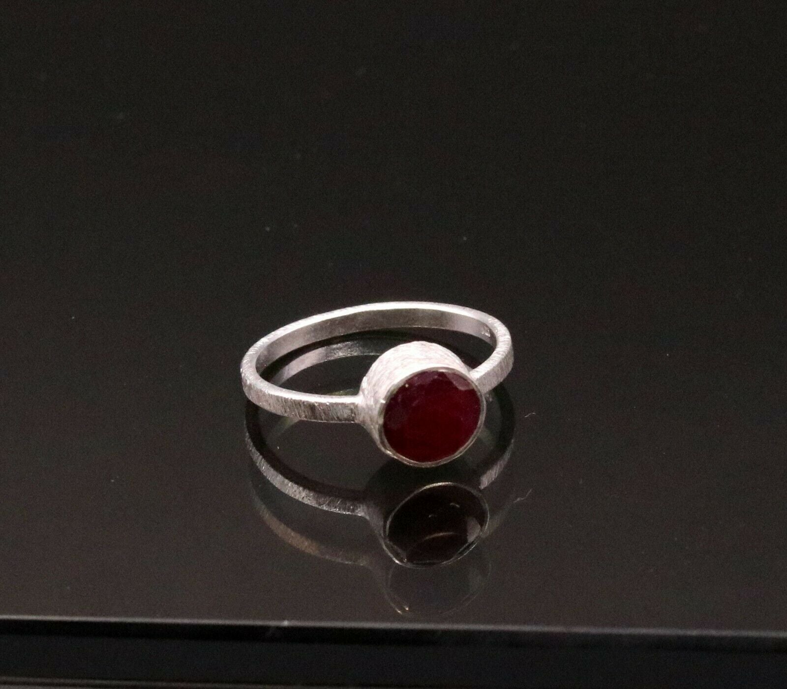 SIMULATED RUBY STONE 925 SILVER RING BAND ENGAGEMENT ANNIVERSARY GIFTING sr149 - TRIBAL ORNAMENTS