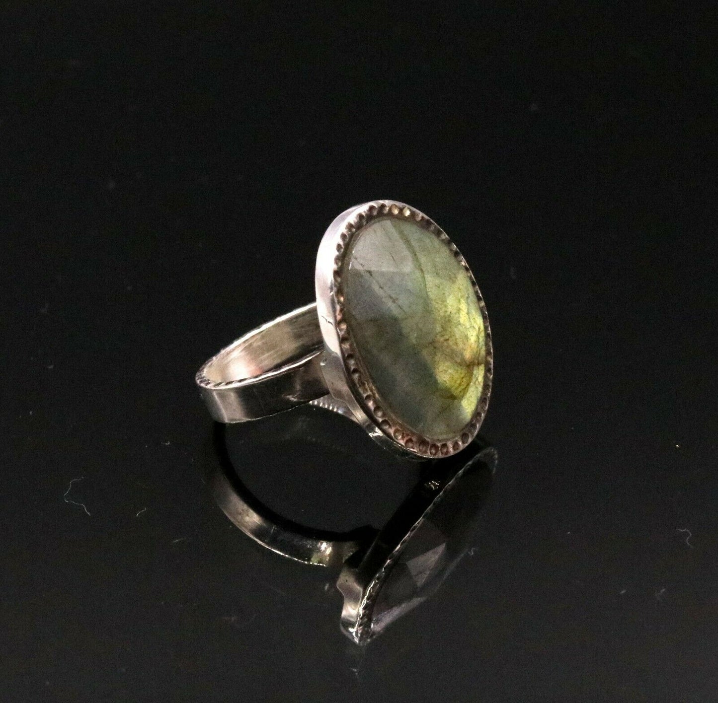 FABULOUS LABRADORITE 925 SOLID SILVER UNISEX ANTIQUE DESIGN RING BAND GIFT sr92 - TRIBAL ORNAMENTS