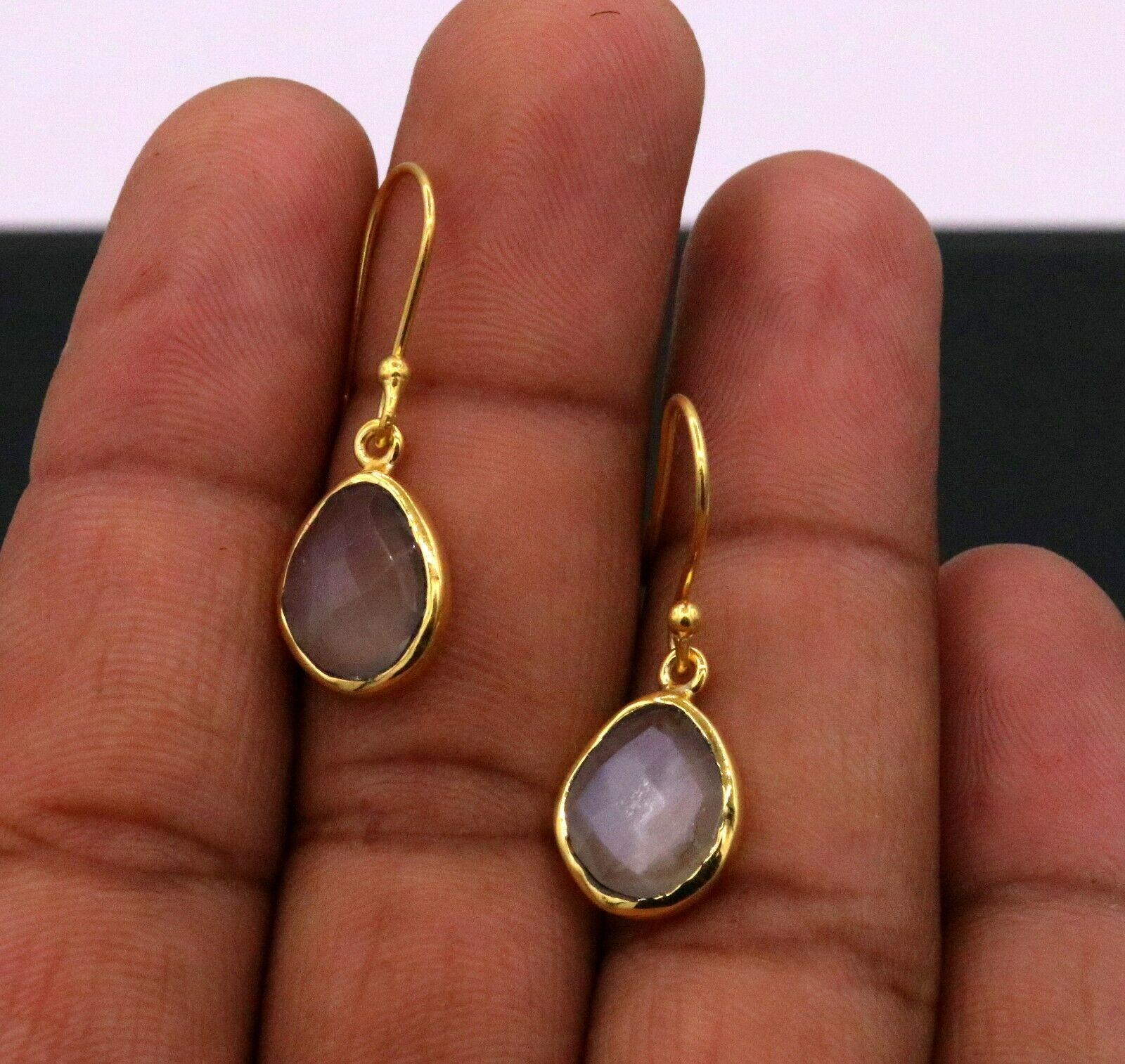 925 SOLID STERLING SILVER GOLD VERMEIL HOOPS EARRINGS ANTIQUE GIFTING S287 - TRIBAL ORNAMENTS