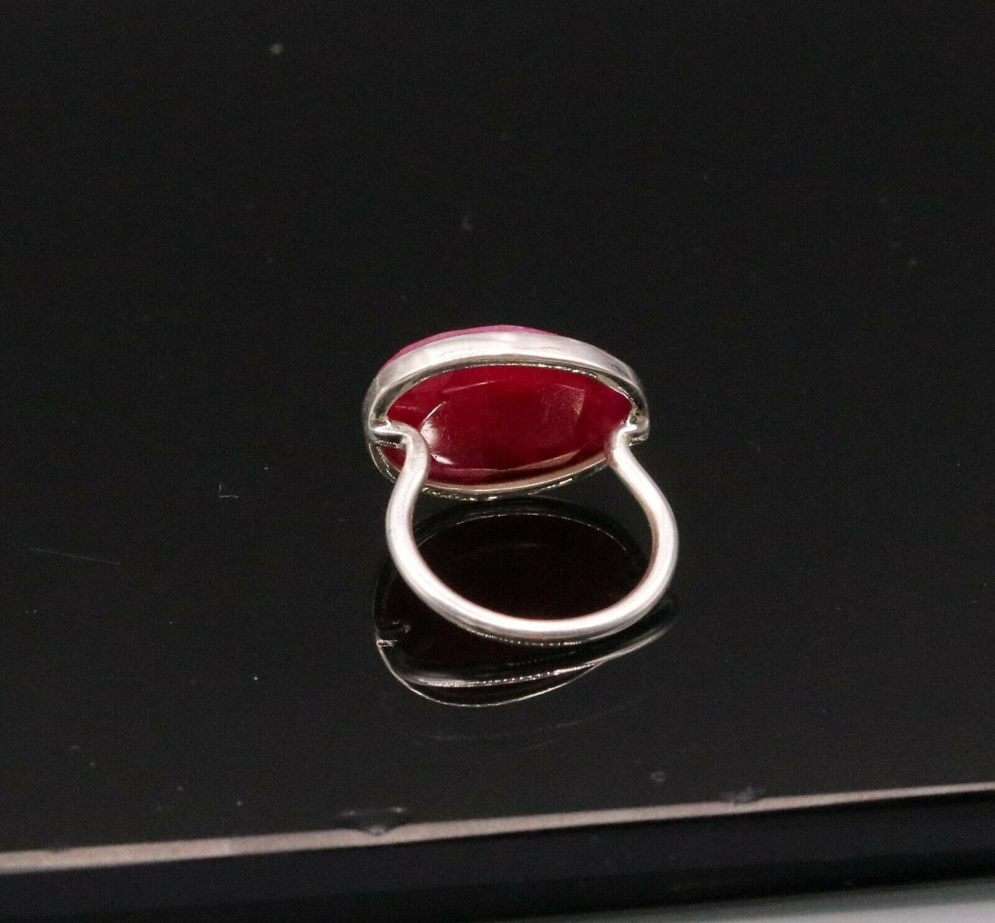 SIMULATED RUBY AWESOME 925 SOLID SILVER HANDMADE RING BAND UNISEX JEWELRY sr117 - TRIBAL ORNAMENTS