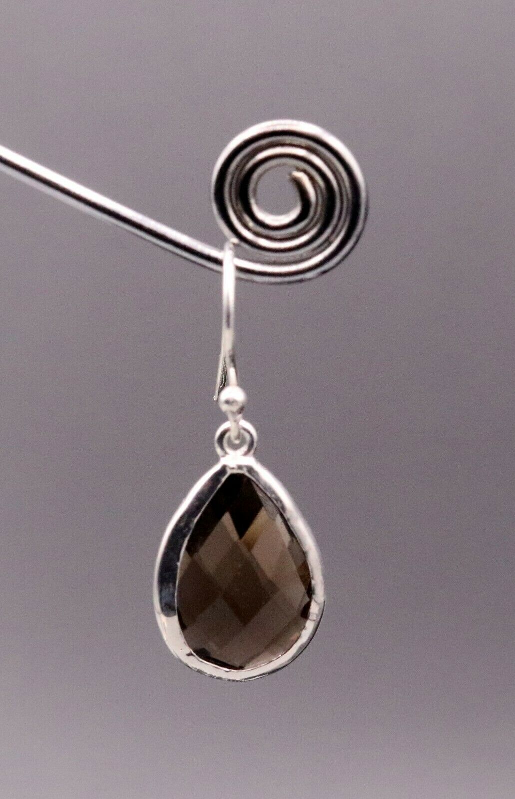 SUPER SMOKY QUARTZ STONE STUD 925 SILVER HOOPS DROP DANGLE EARRING JEWELRY s139 - TRIBAL ORNAMENTS