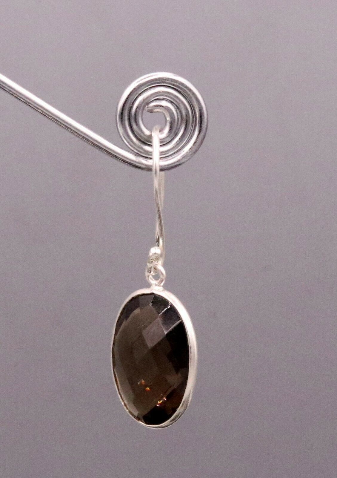 FABULOUS SMOKY QUARTZ 925 SILVER DROP DANGLE HOOPS EARRINGS DAILY USE STUD s183 - TRIBAL ORNAMENTS