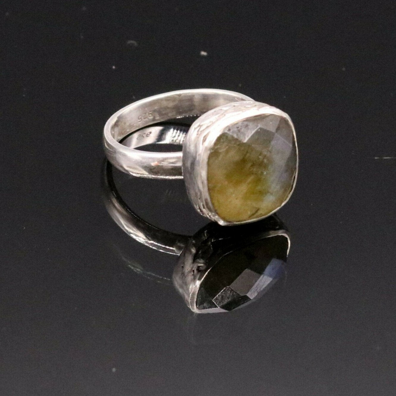 925 STERLING SOLID SILVER LABRADORITE FABULOUS STONE RING BAND UNISEX sr119 - TRIBAL ORNAMENTS