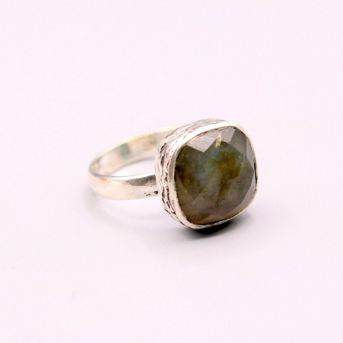 925 STERLING SOLID SILVER LABRADORITE FABULOUS STONE RING BAND UNISEX sr119 - TRIBAL ORNAMENTS