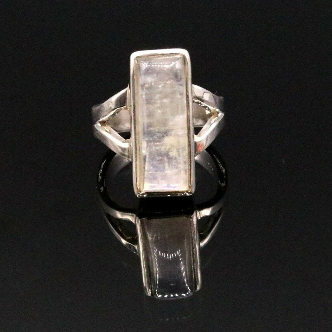 GORGEOUS RAINBOWS MOONSTONE 925 SOLID SILVER RING BAND UNISEX GIFTING sr146 - TRIBAL ORNAMENTS