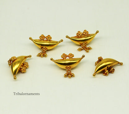 20kt yellow gold customized Traditional tribal style amulet pendant with elegant hanging drops, vintage antique ethnic banjara pendant gp21 - TRIBAL ORNAMENTS