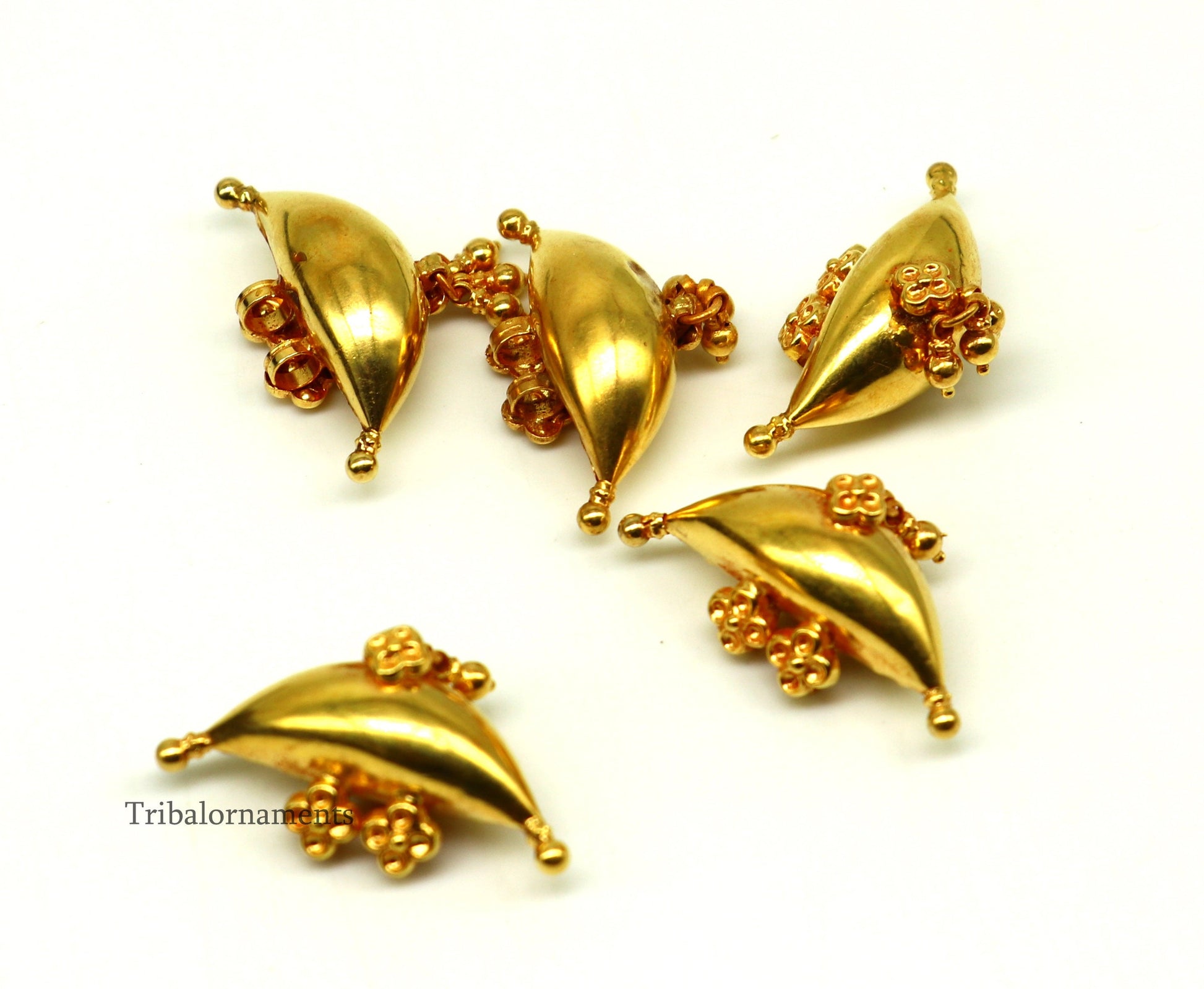 20kt yellow gold customized Traditional tribal style amulet pendant with elegant hanging drops, vintage antique ethnic banjara pendant gp21 - TRIBAL ORNAMENTS