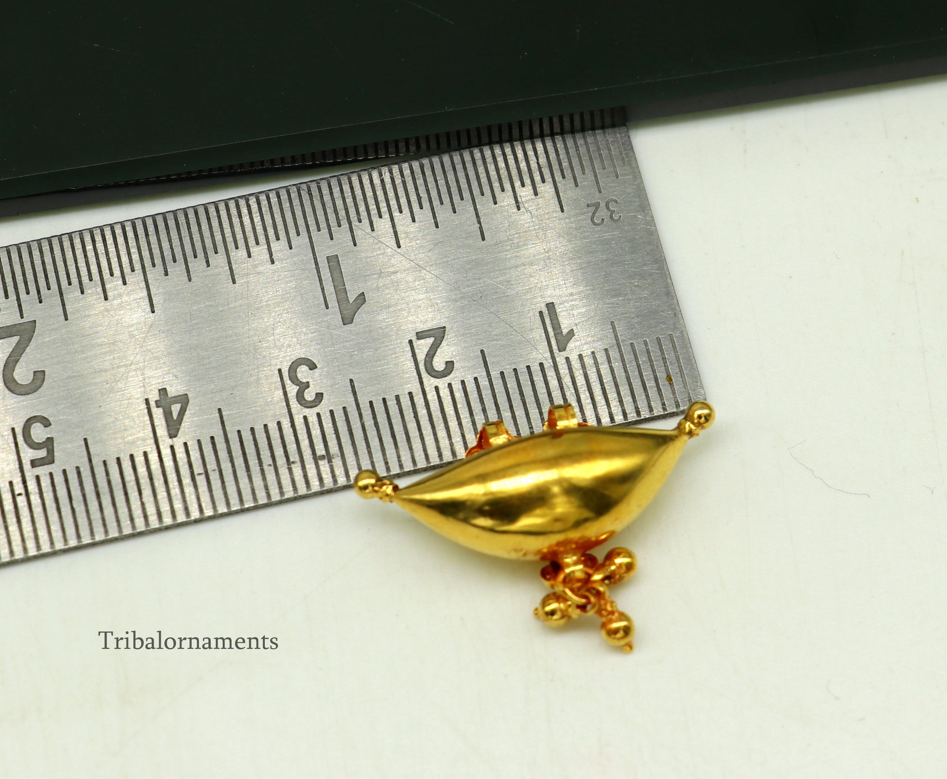 20kt yellow gold customized Traditional tribal style amulet pendant with elegant hanging drops, vintage antique ethnic banjara pendant gp21 - TRIBAL ORNAMENTS