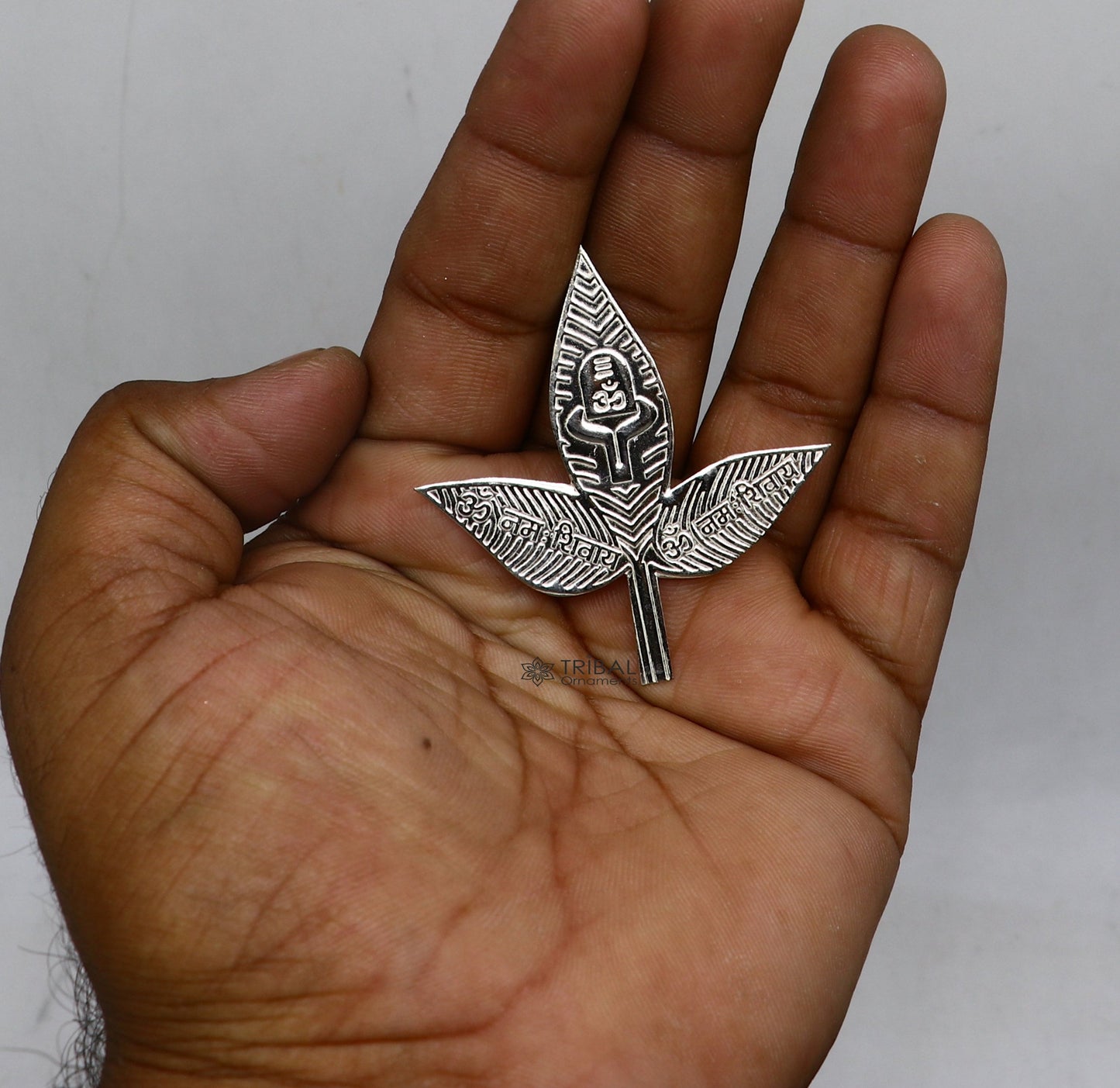 2" Lot Solid real silver handmade solid belva patra, shiva worshipping/ puja article, belpatra or bilva tree leaves su1133 - TRIBAL ORNAMENTS