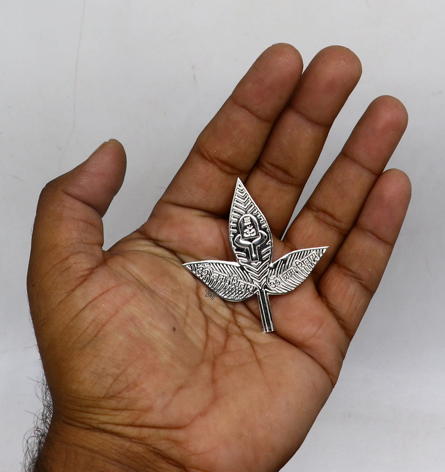 2" Lot Solid real silver handmade solid belva patra, shiva worshipping/ puja article, belpatra or bilva tree leaves su1133 - TRIBAL ORNAMENTS