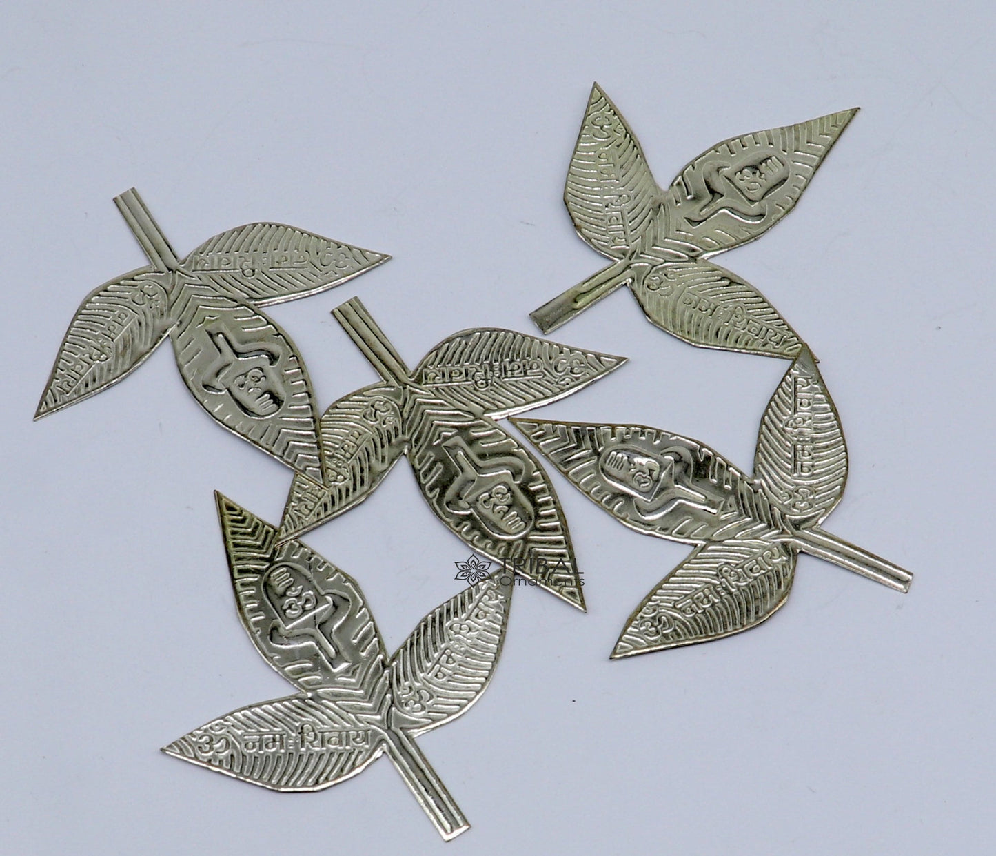 2" Lot Solid real silver handmade solid belva patra, shiva worshipping/ puja article, belpatra or bilva tree leaves su1133 - TRIBAL ORNAMENTS