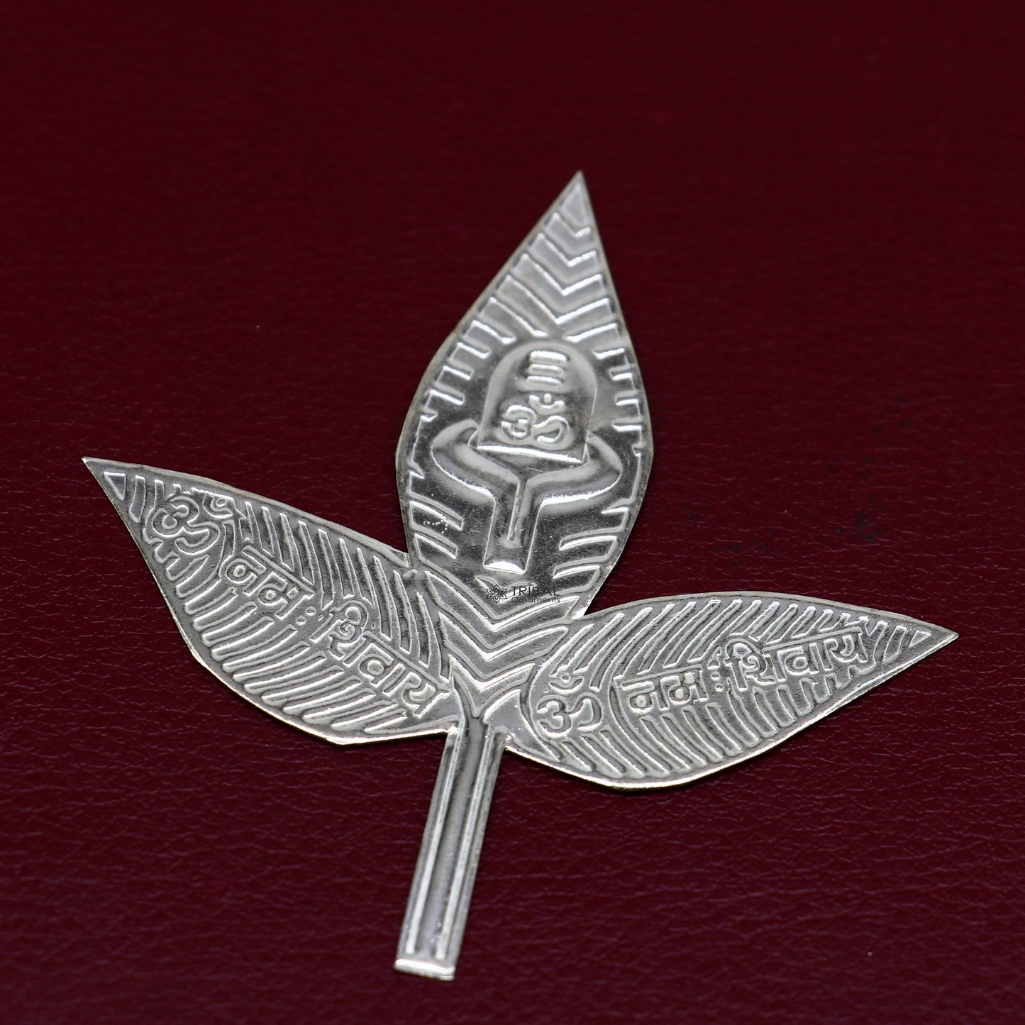 3" Lot Solid real silver handmade solid belva patra, shiva worshipping/ puja article, belpatra or bilva tree leaves su1132 - TRIBAL ORNAMENTS