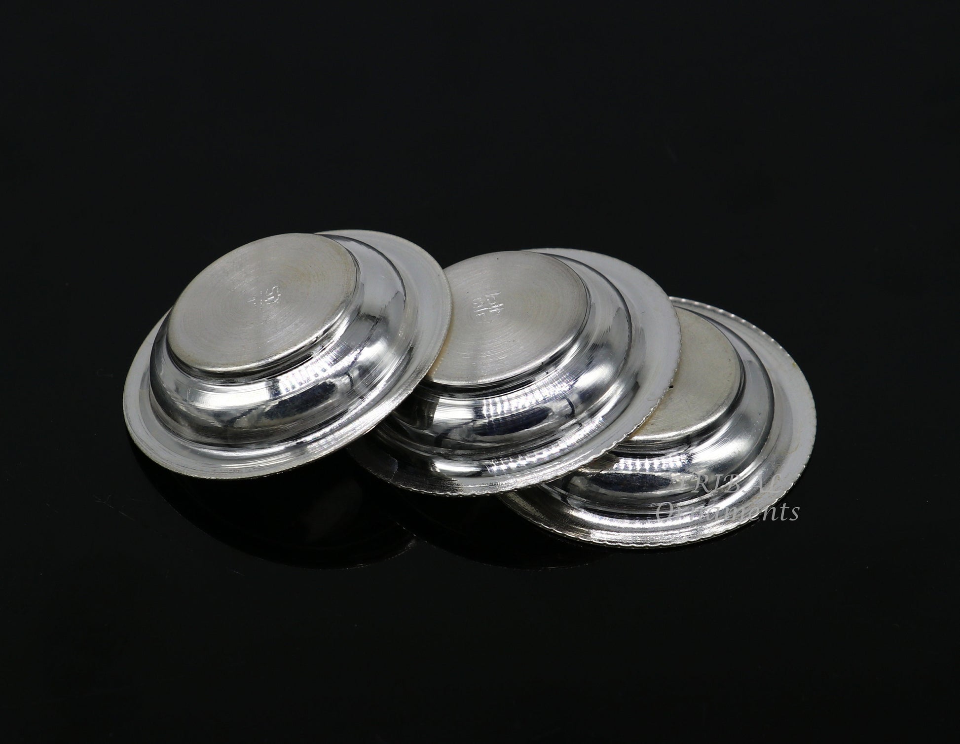 925 silver handmade silver small plate or Tilak bowl , best small tiny plate for saffron sandal or kumkum  tilak dani su896 - TRIBAL ORNAMENTS