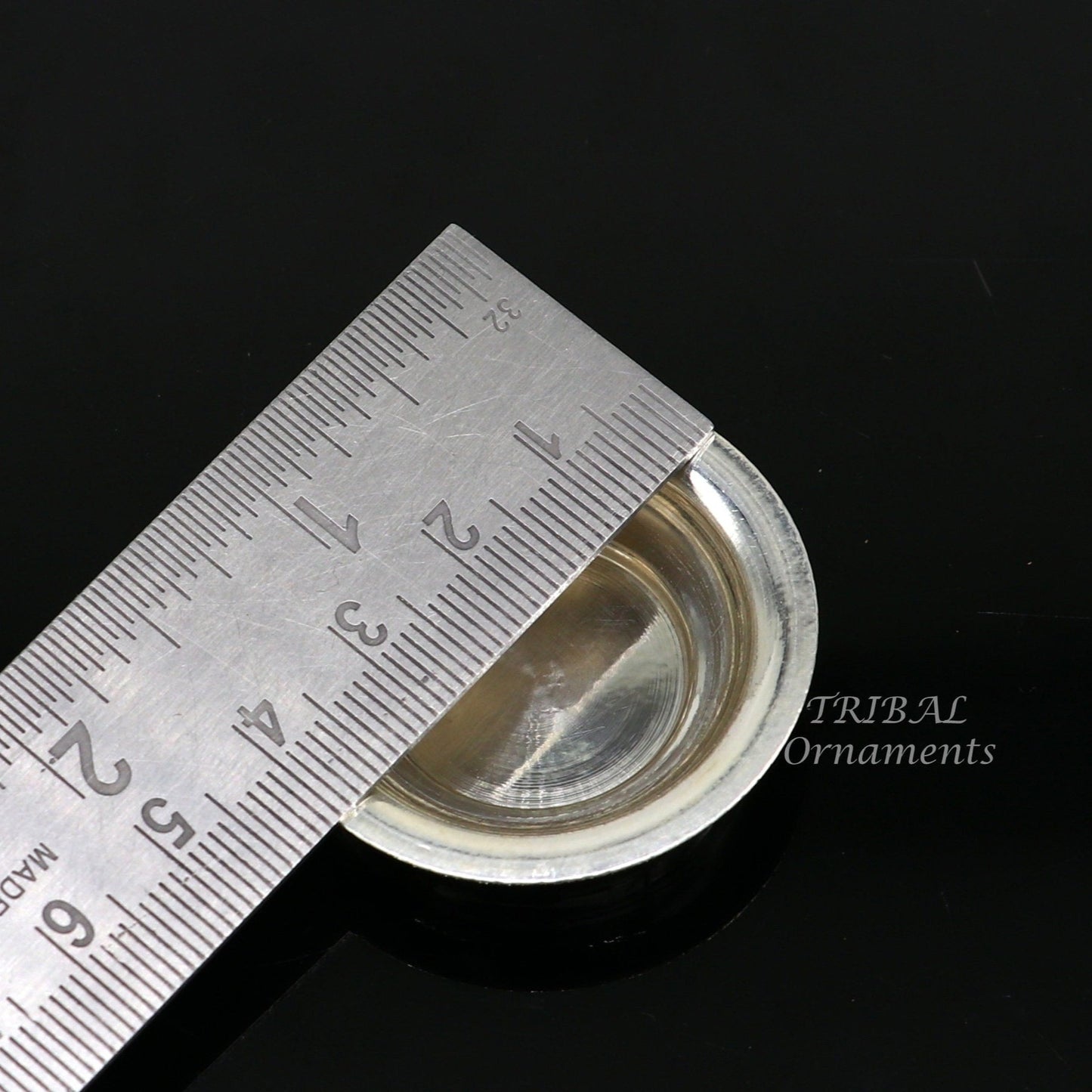 925 silver handmade silver small plate or Tilak bowl , best small tiny plate for saffron sandal or kumkum  tilak dani su896 - TRIBAL ORNAMENTS