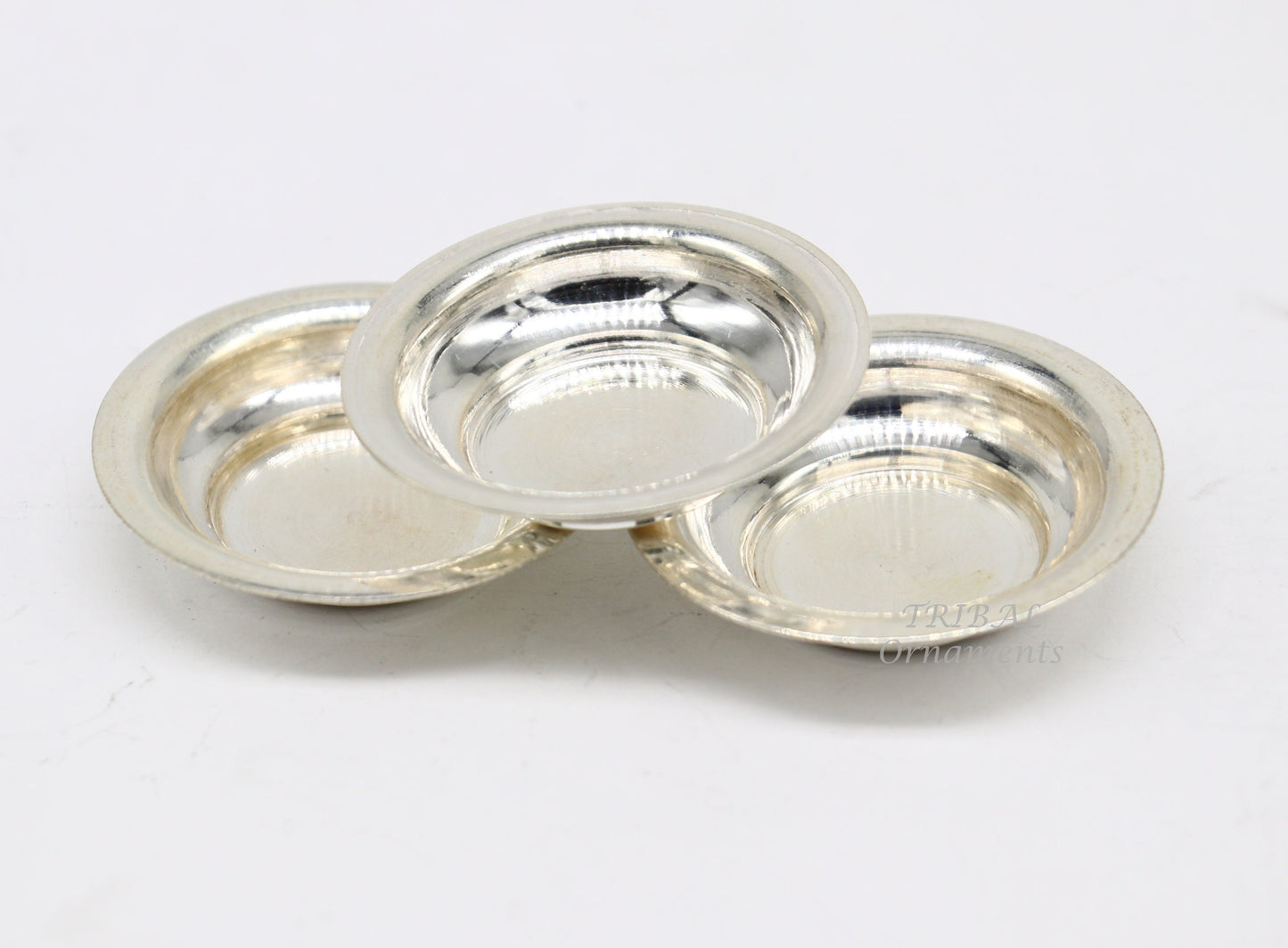 925 silver handmade silver small plate or Tilak bowl , best small tiny plate for saffron sandal or kumkum  tilak dani su896 - TRIBAL ORNAMENTS