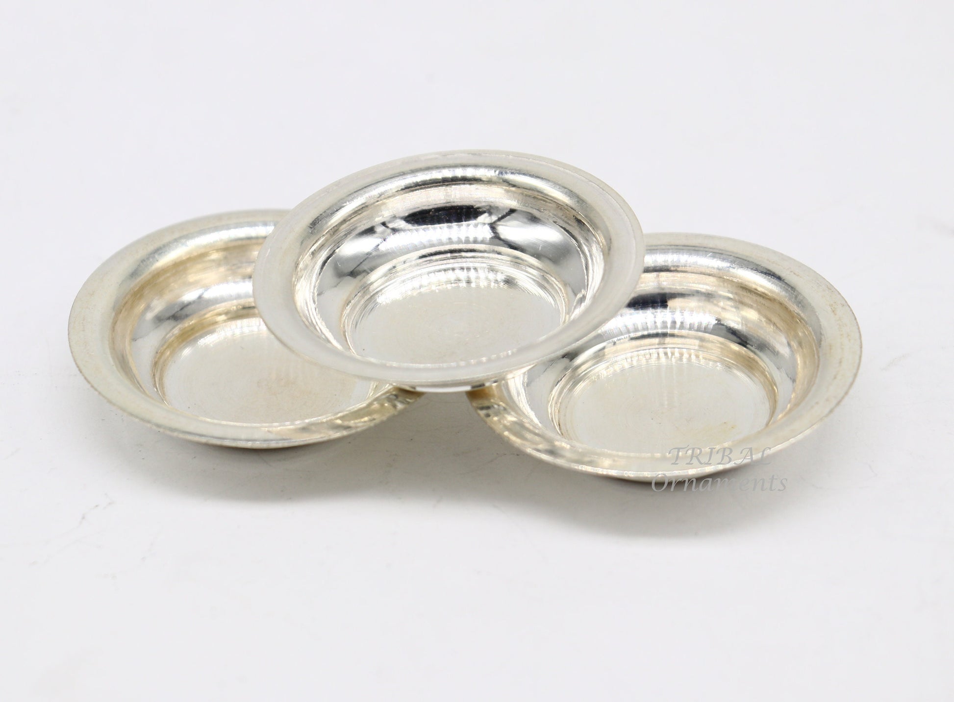 925 silver handmade silver small plate or Tilak bowl , best small tiny plate for saffron sandal or kumkum  tilak dani su896 - TRIBAL ORNAMENTS