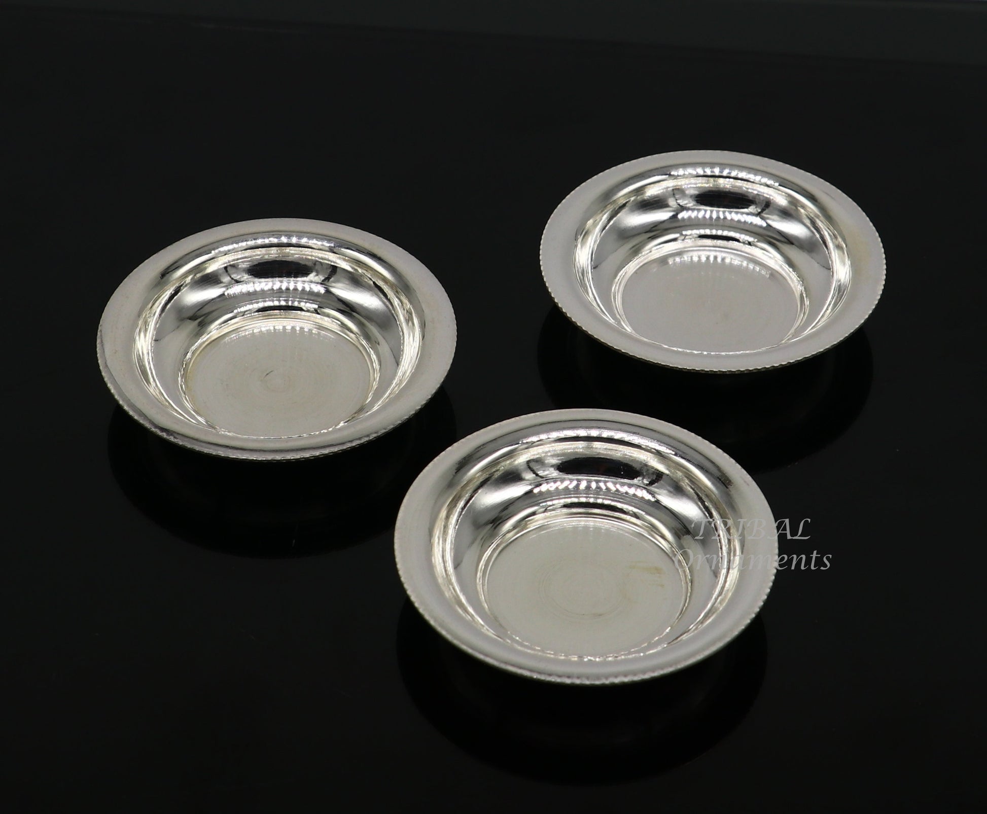 925 silver handmade silver small plate or Tilak bowl , best small tiny plate for saffron sandal or kumkum  tilak dani su896 - TRIBAL ORNAMENTS