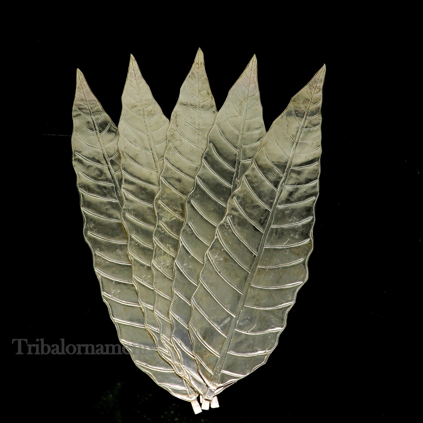 Silver mango tree design leaf Amazing puja worshipping article solid sterling silver diwali puja articles, silver utensils from india su512 - TRIBAL ORNAMENTS