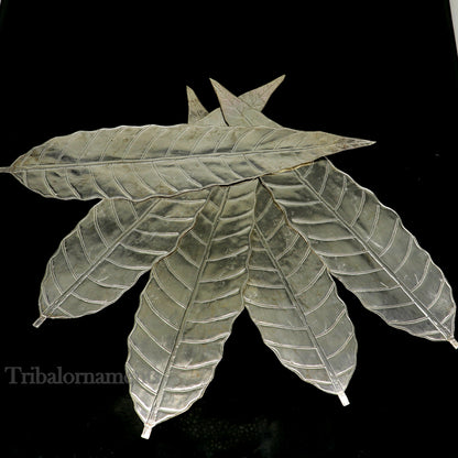 Silver mango tree design leaf Amazing puja worshipping article solid sterling silver diwali puja articles, silver utensils from india su512 - TRIBAL ORNAMENTS